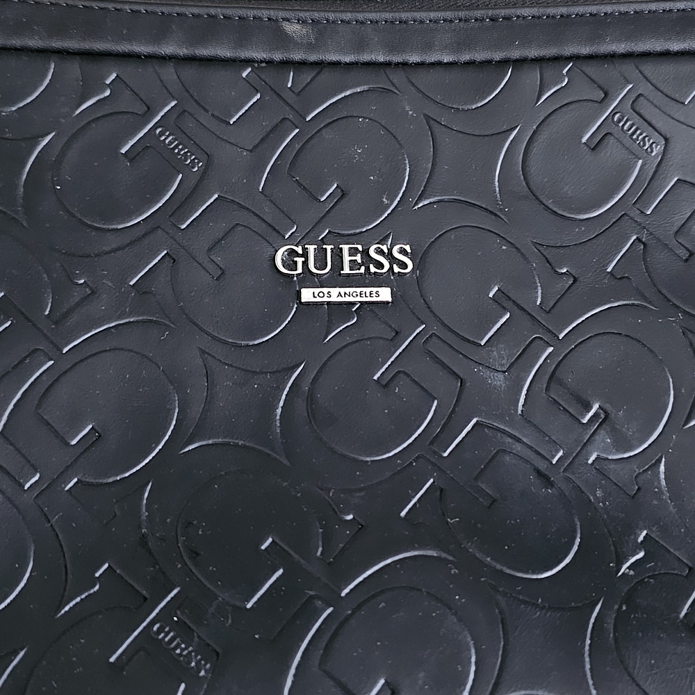 GUESS Black Embossed Pouch - Picture 3 of 4